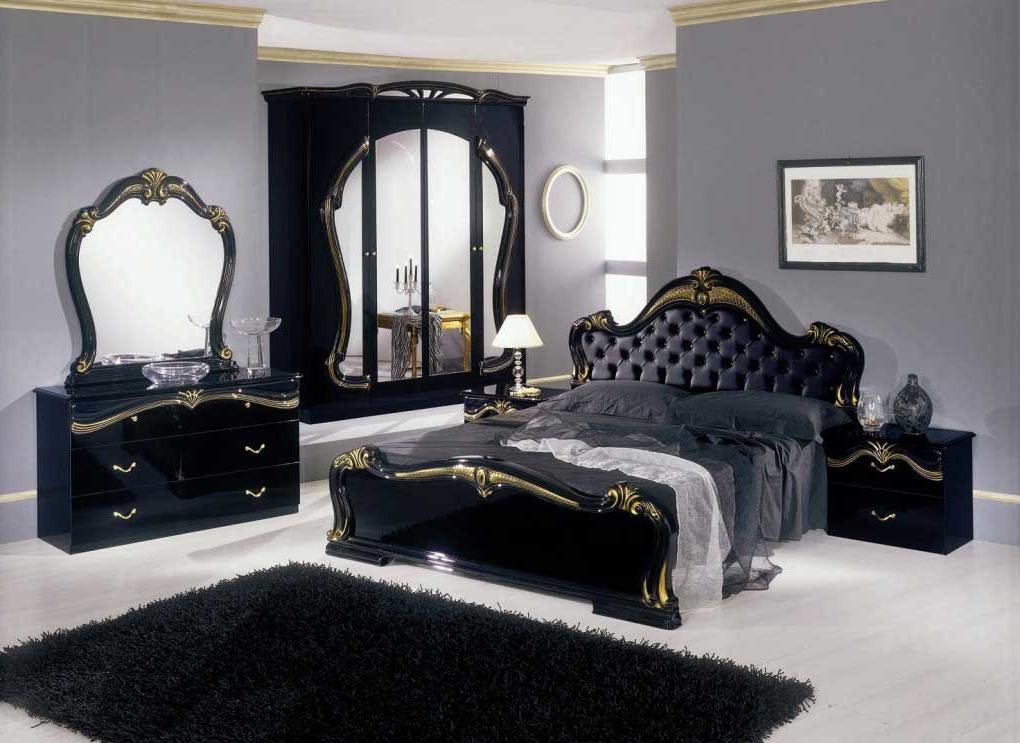 bedroom decor with black furniture