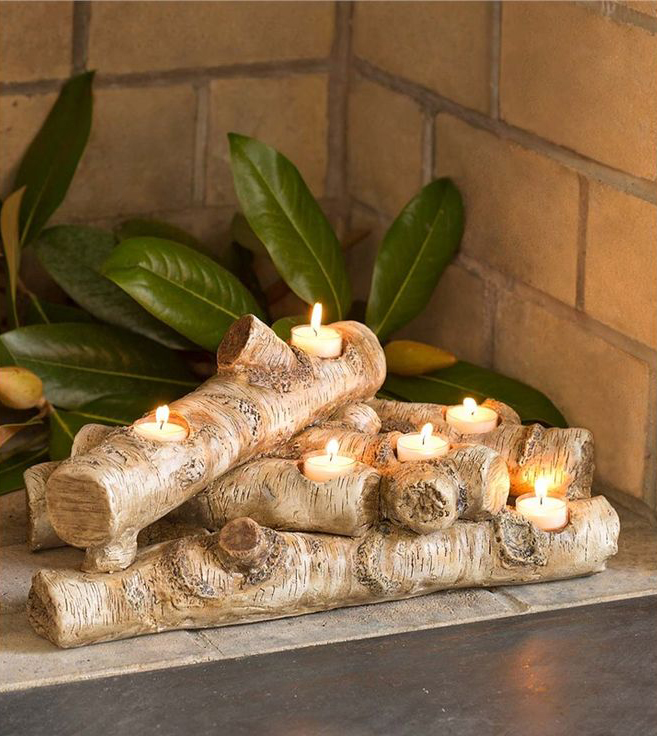 DIY Fireplace Design Idea With Candle