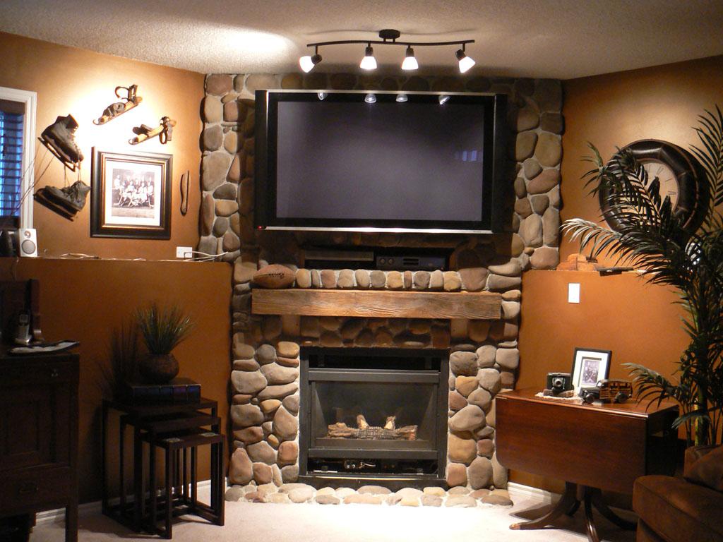 Fake Rock Fireplace Design Ideas