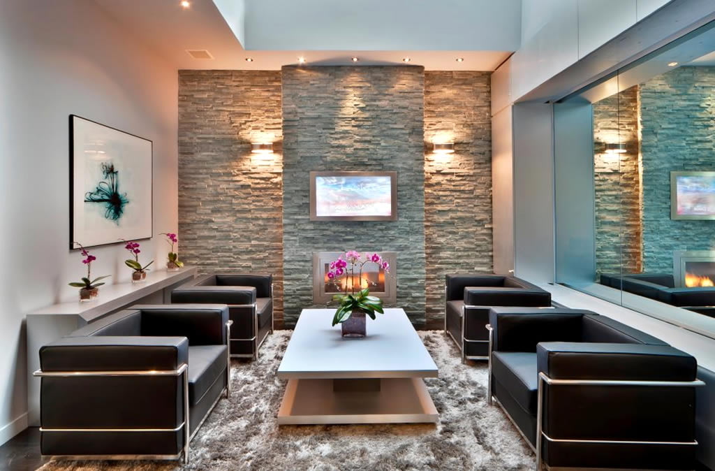 Luxury Interior Design with Modern Ventless Fireplace
