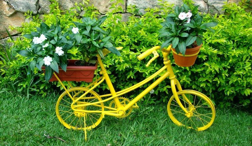 Old bike, painted in a bright color