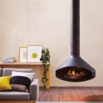 Round Flame Hanging Fireplace