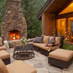 The indoors effect design for outdoor fireplace