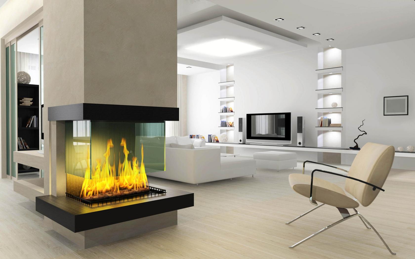 Ultra Modern Gas Fireplace For Apartment