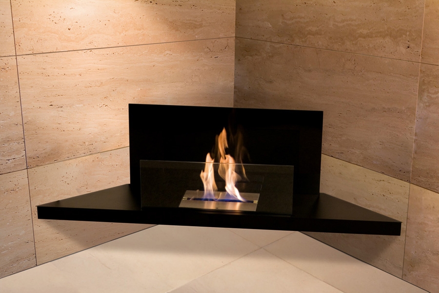 corner ethanol fireplace