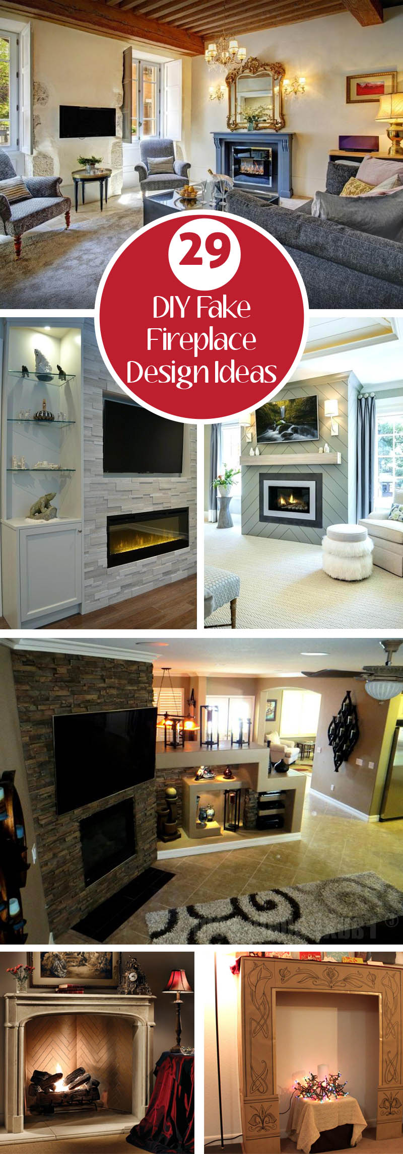 diy fake fireplace design ideas