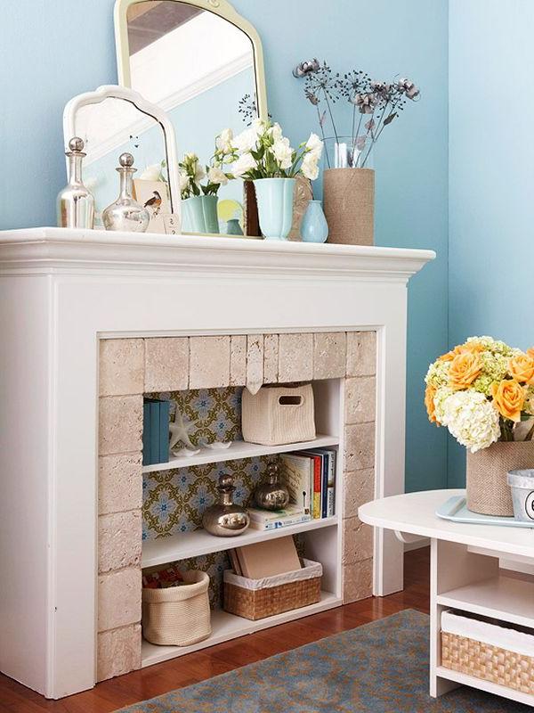 diy fake fireplace ideas