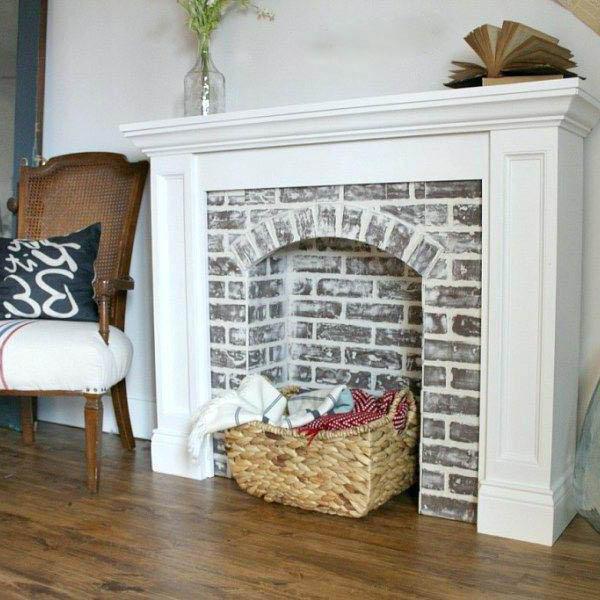 fake cardboard fireplace design