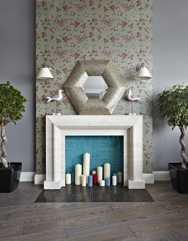 fake fireplace design for apartment