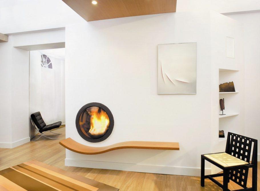 modern fake wall fireplace