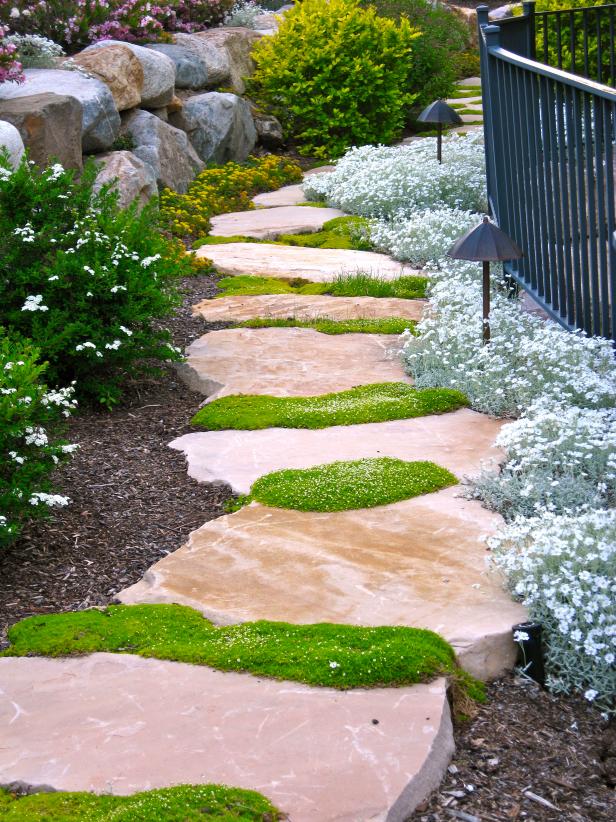 stone walkway garden design ideas.