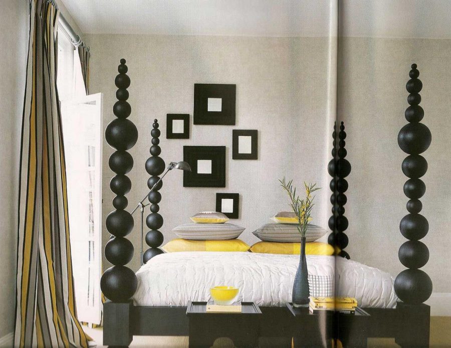 Gray-and-Yellow-Bedroom-vintage-bedroom-decor-ideas