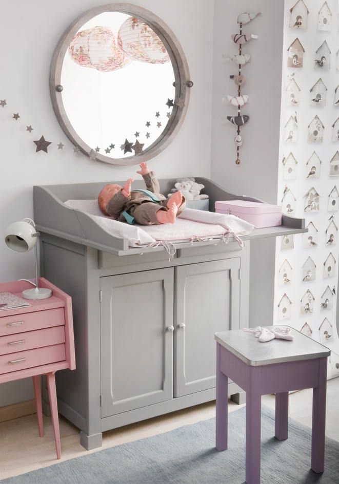 gray corner changing table