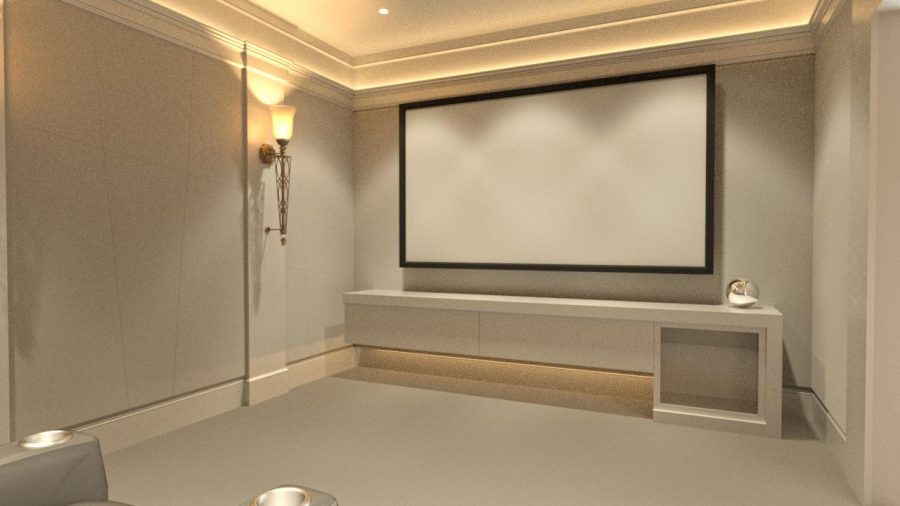 Entertainment-Room With Black Framed LCD TV