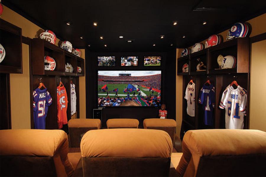 Sporty Home Theater Room