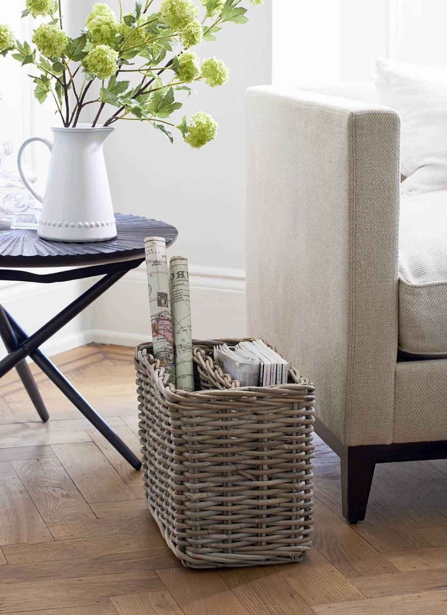 Awesome Rustic Wicker Magazine Basket Design Ideas