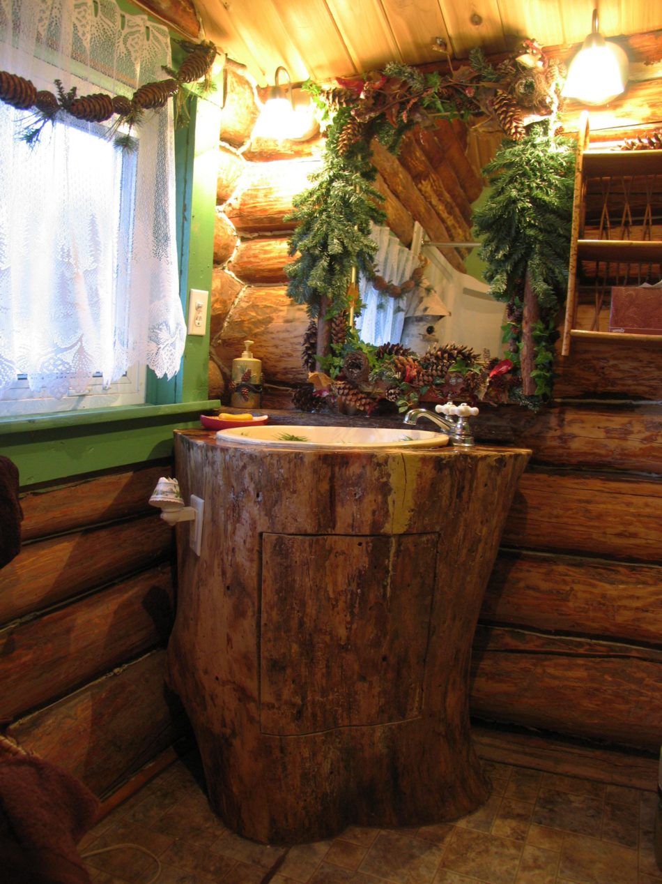 DIY rustic sink for bathroom