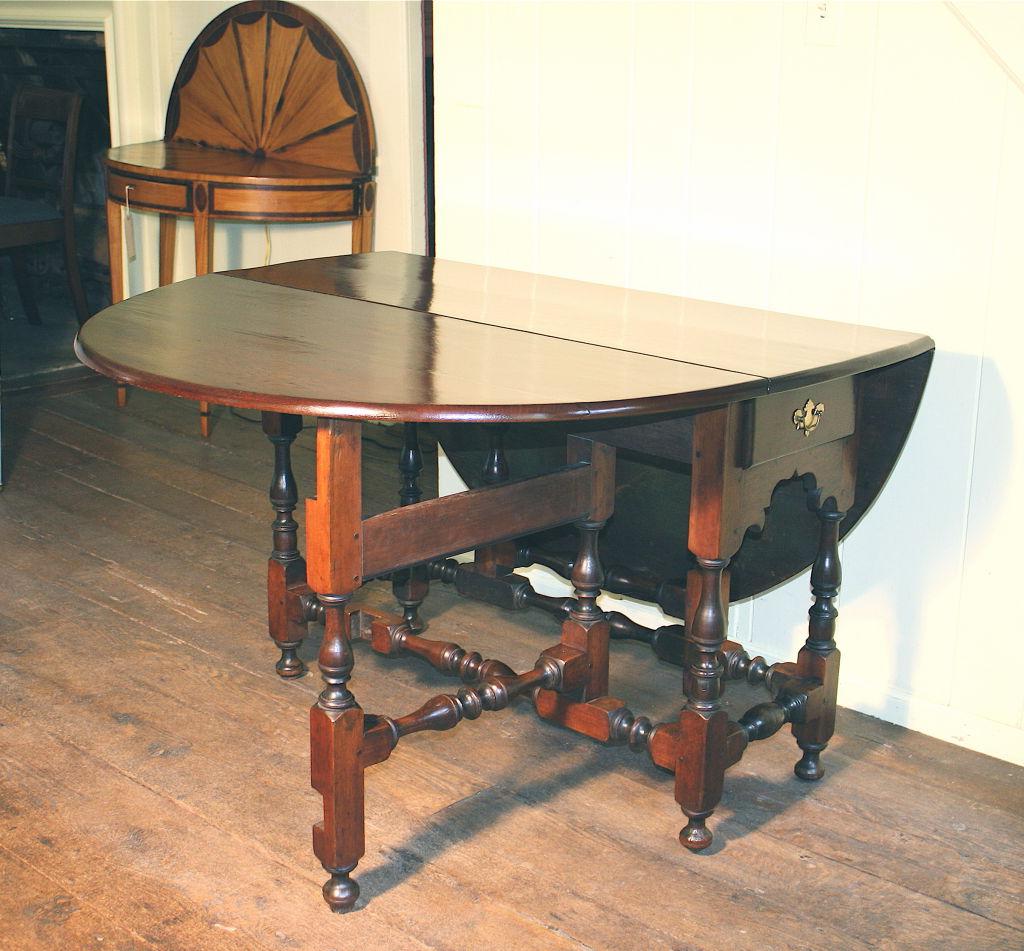 Dark Brown Teak Wood Folding Dining Table