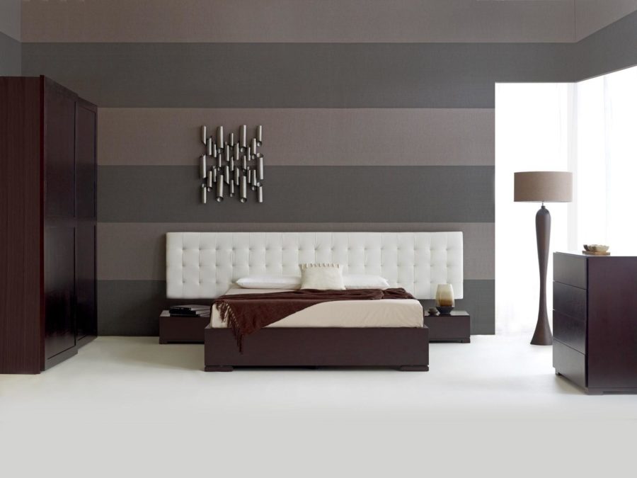 Grey Color Combination With Dark Brown Furniture