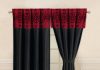 Red And Black Curtains Bedroom.