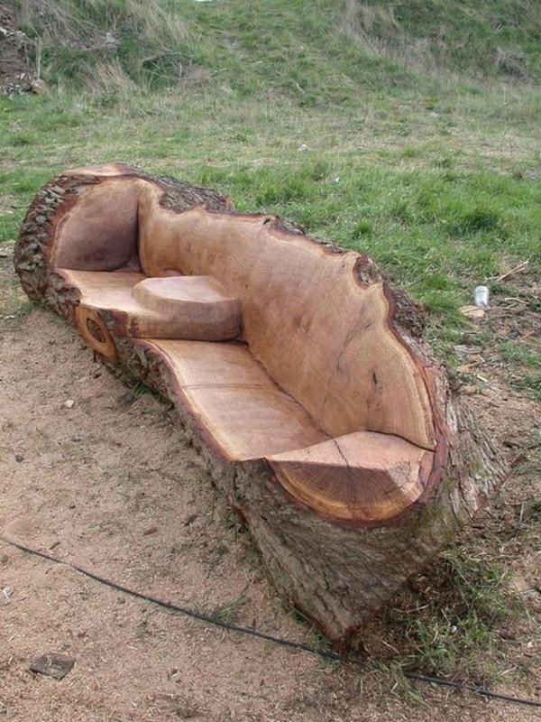 Rustic Wood Sofa For Garden