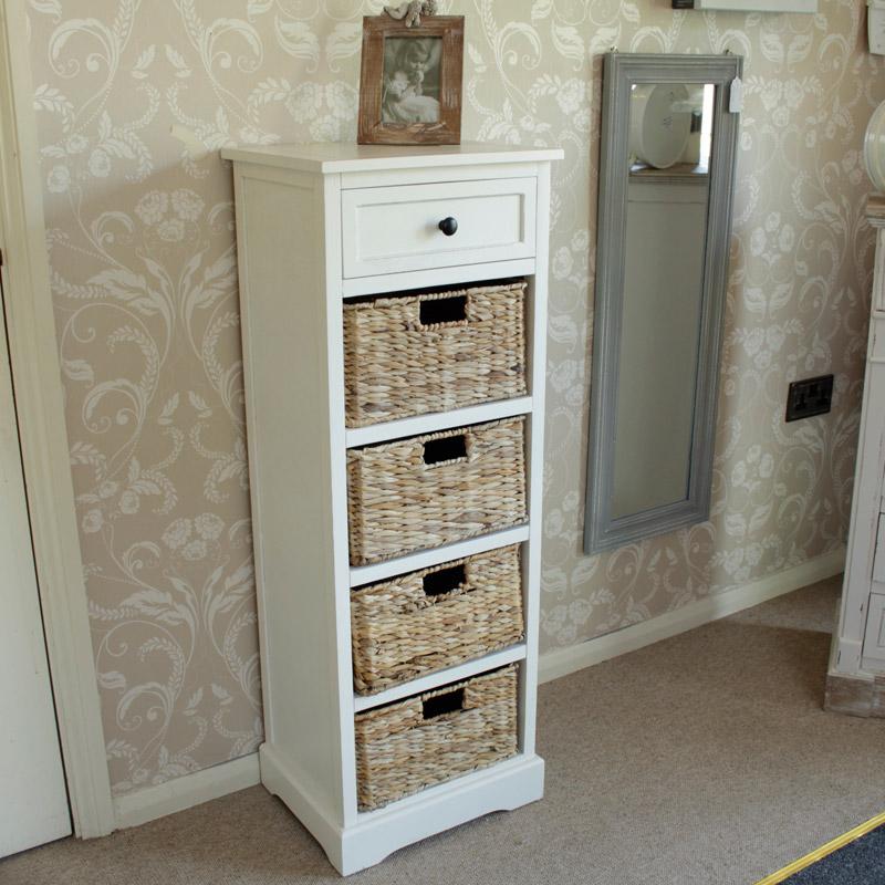 cream wicker drawer for storage