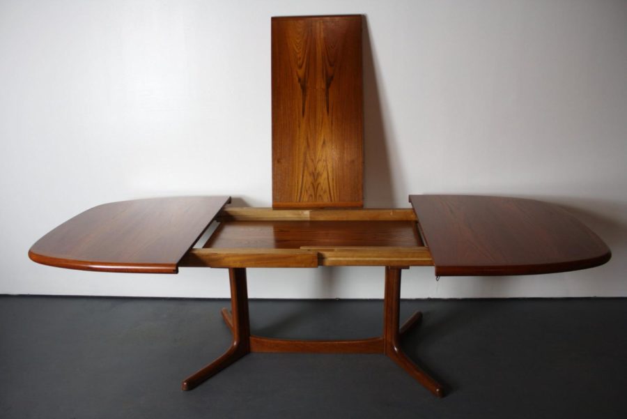 danish modern teak extension dining table