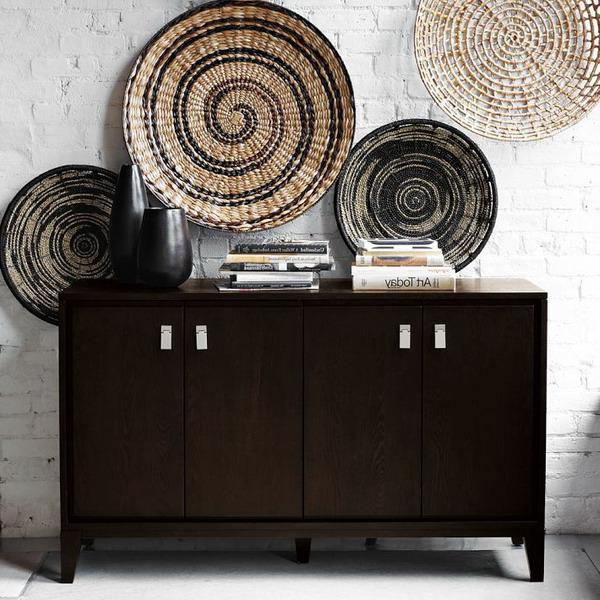 ethnic wicker baskets plates