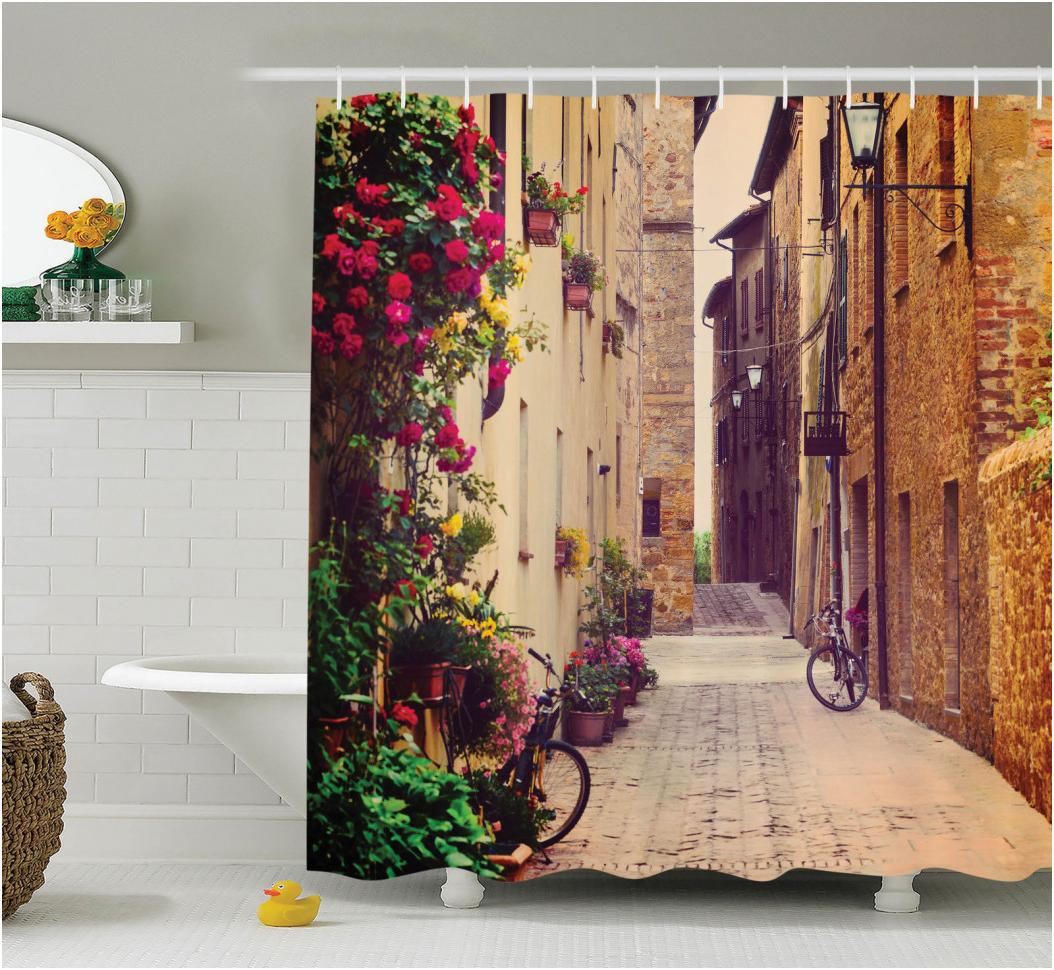 rustic shower curtains for trendy bathroom