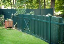 fences painted in green