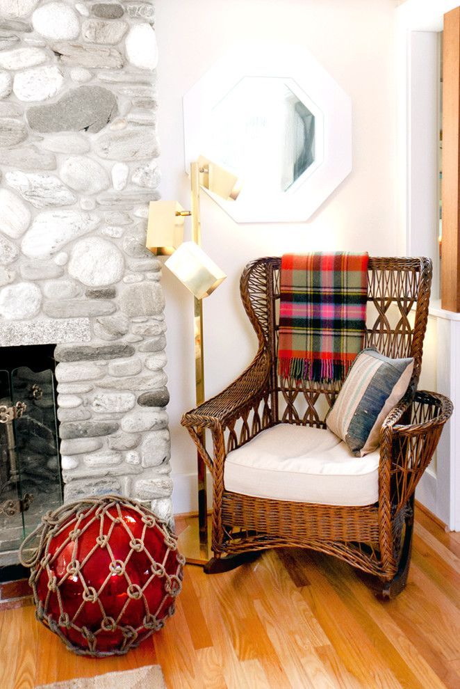 A simple wicker rocking chair will add a lot of comfort to your home