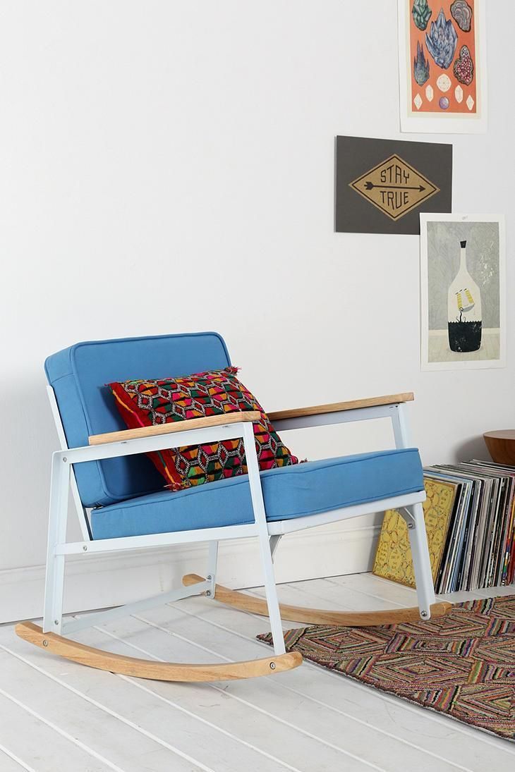 Homemade rocking chair made of metal frame