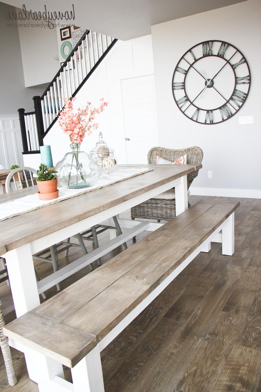 farmhouse table and benches for kitchen