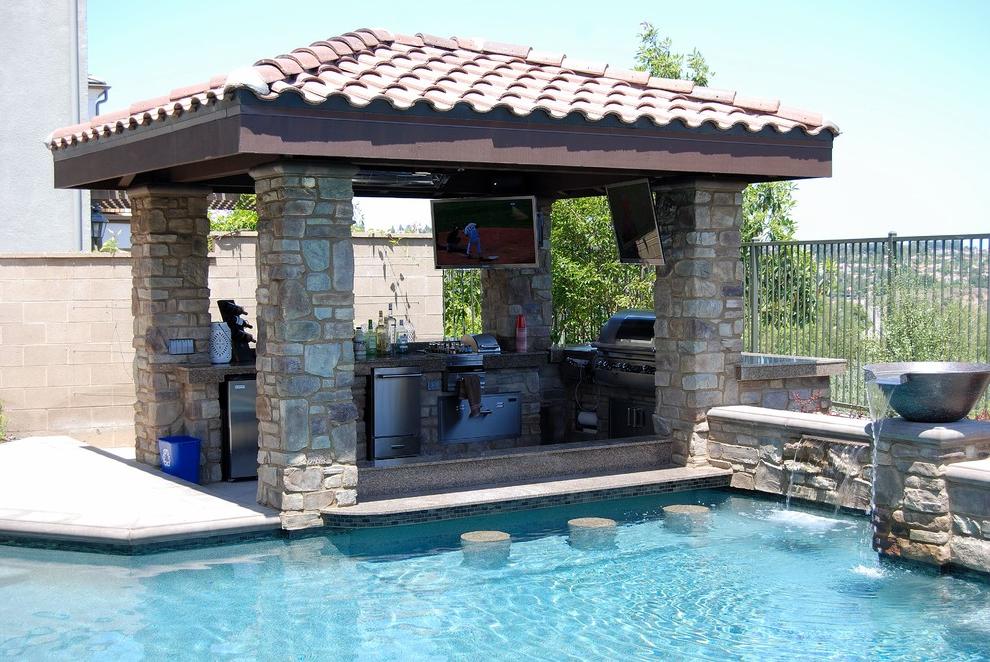 Traditional backyard Pool Designs