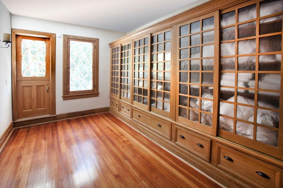 Entryway Built In Wooden Wardrobes