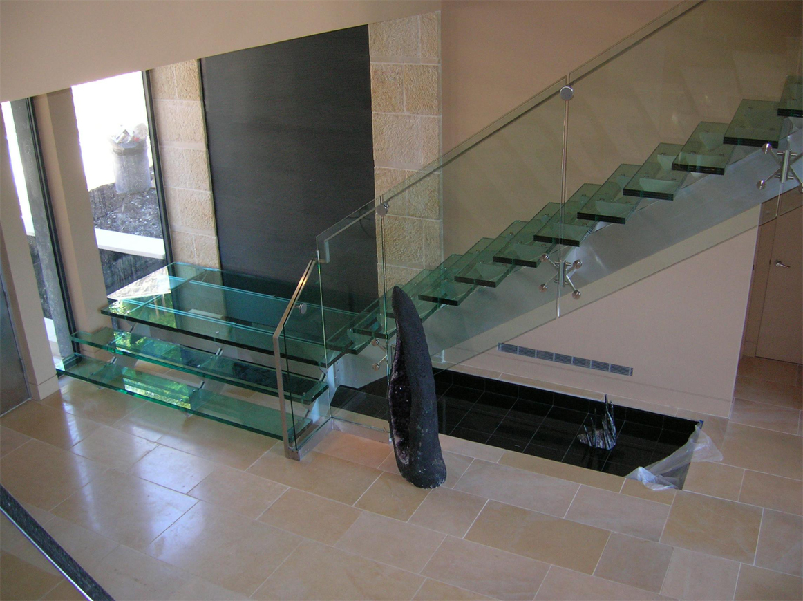 residential glass treads and railing