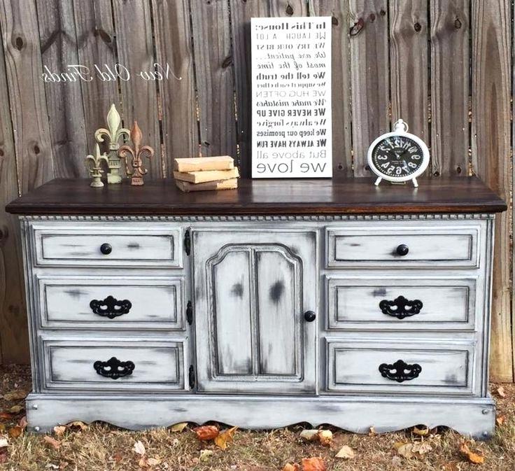 gray painted old furniture