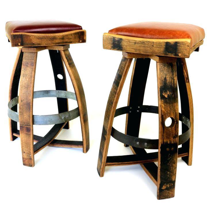 handmade reclaimed wine barrel stool