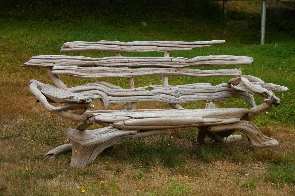 A bench made up of treated snags