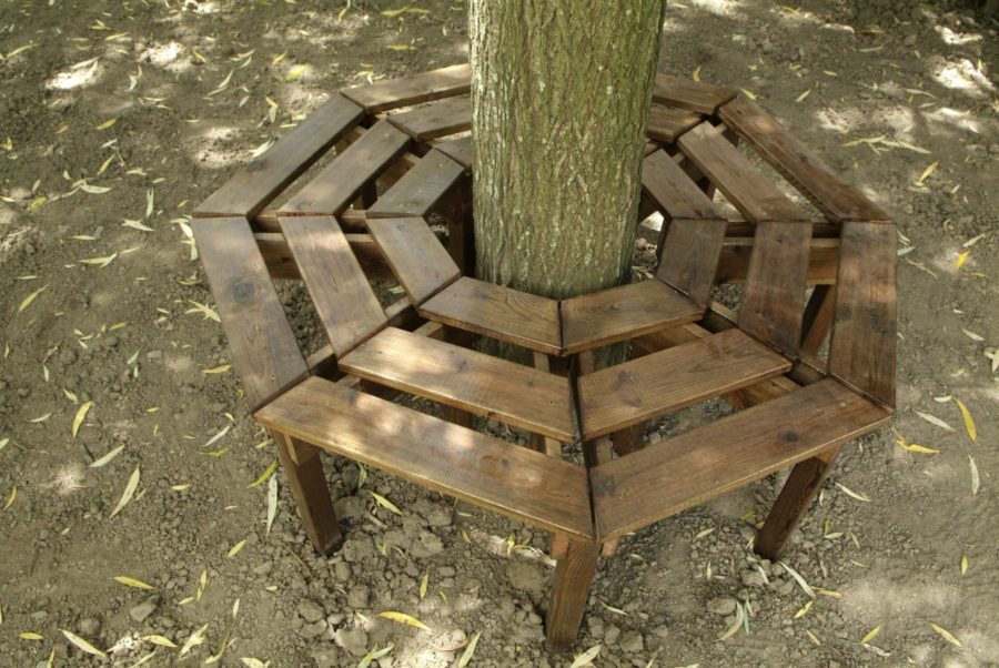 Circular Wooden Benches