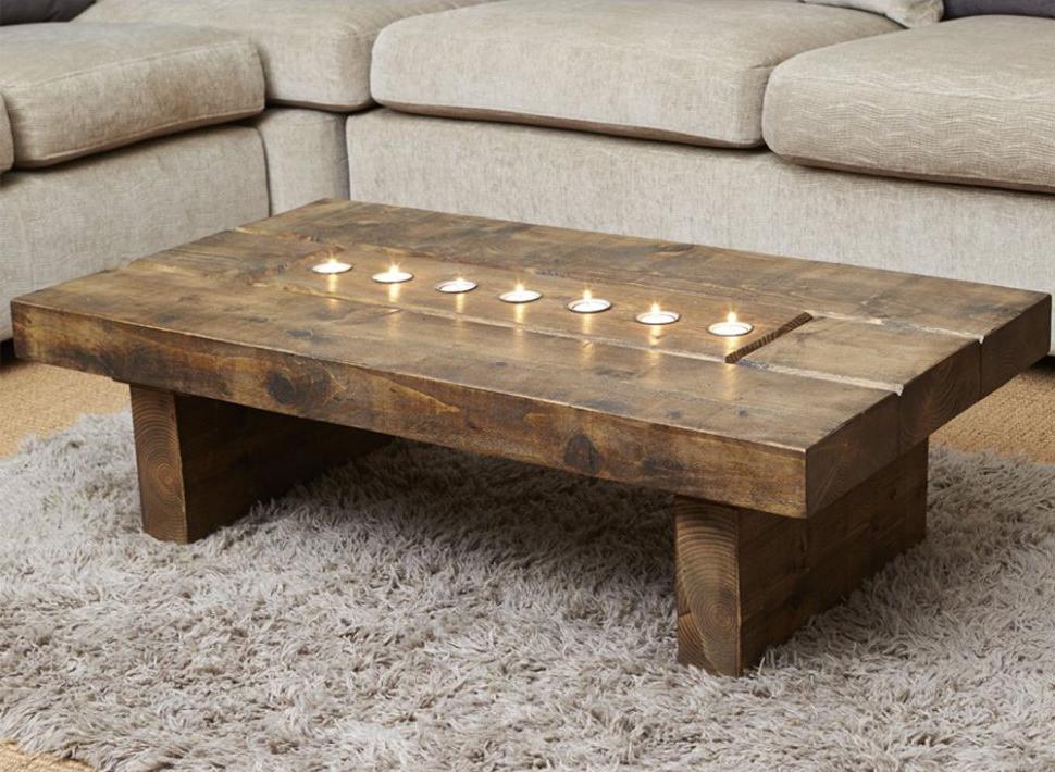 Light Wood End Coffee Table