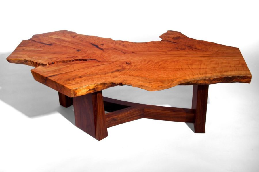 wood slab coffee tables with aluminum legs