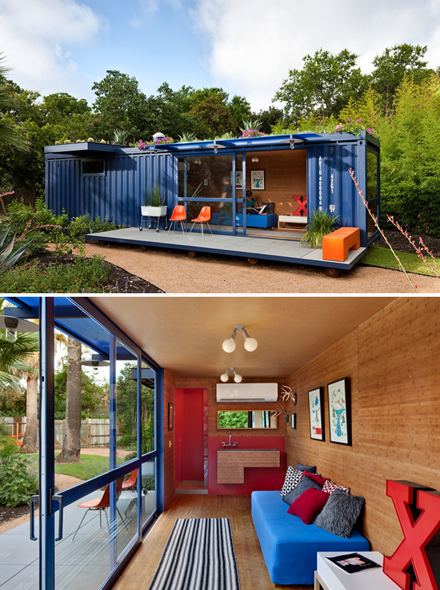 Shipping Container Guest House by Poteet Architects