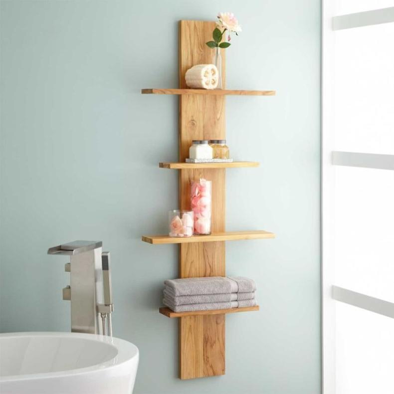 cheap bathroom wall shelf ideas