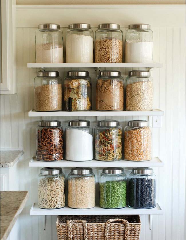 open shelves storage for small kitchen