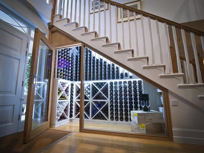 Wine cabinet under staircase