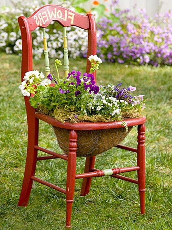 DIY Chair Wooden Plant Stands