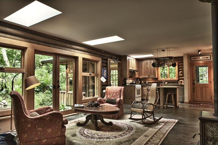 Elegant living room in a rustic style.