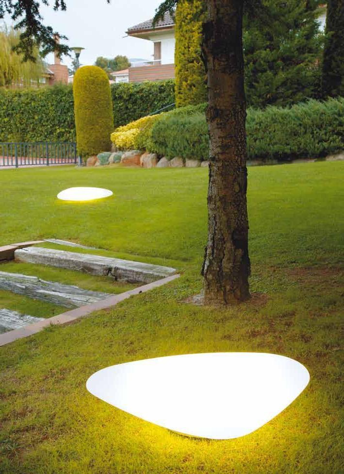 Garden lamps made in the form of a stone