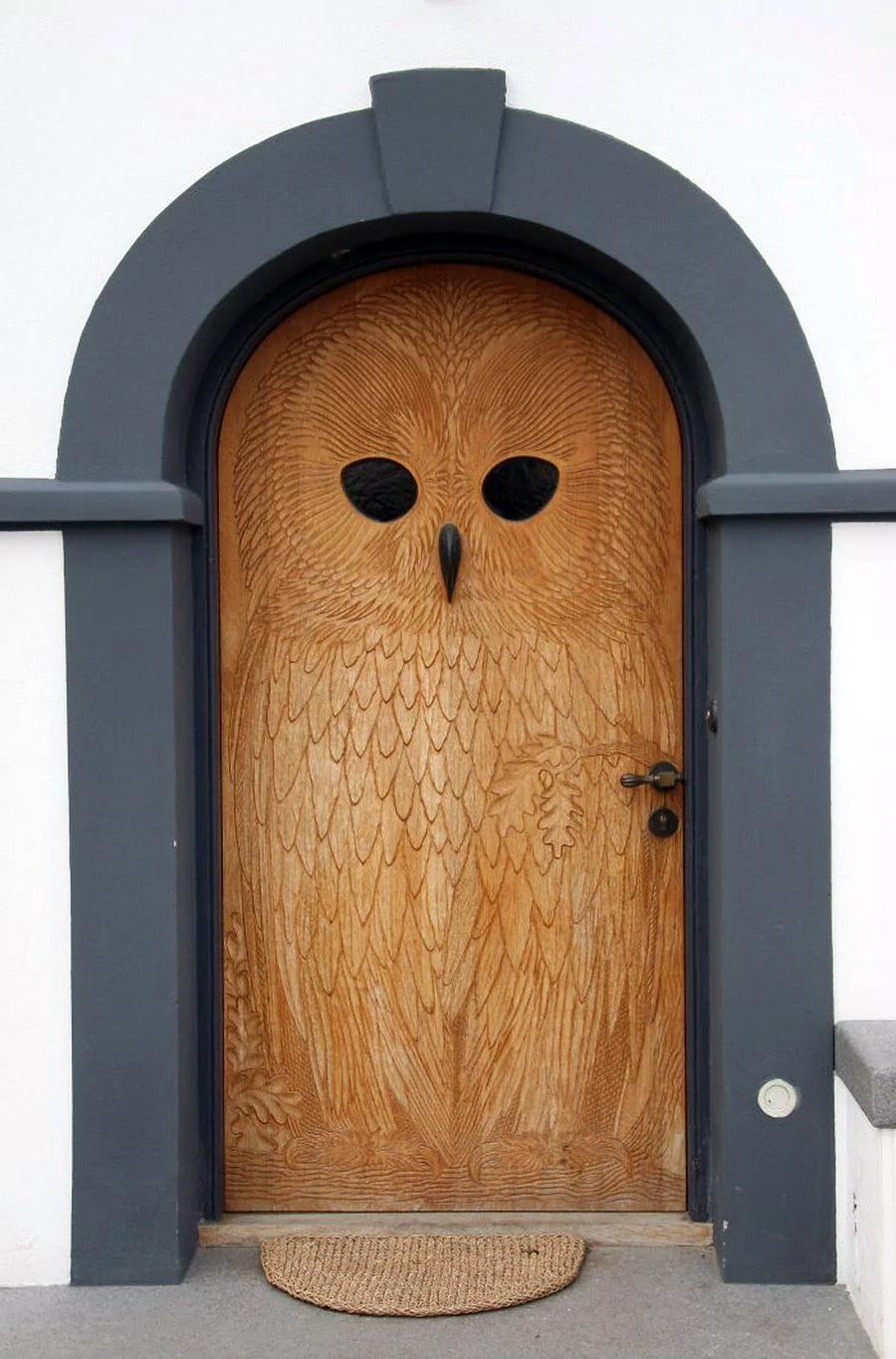 carved front door decor